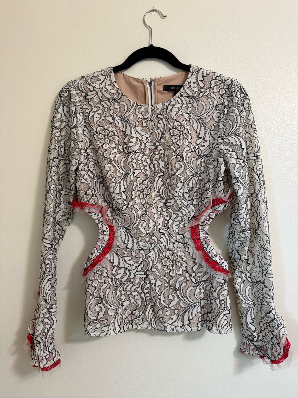 BCBGMaxAzria NWOT sexy lace cutout blouse